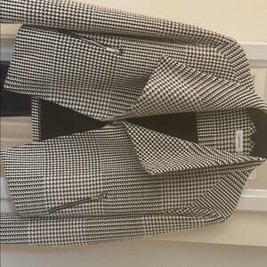 Calvin Klein Black and White Houndstooth Blazer